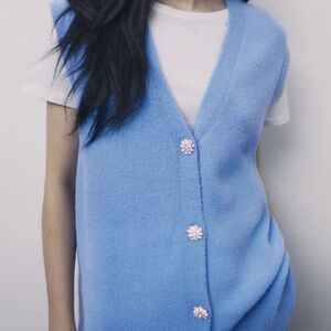 Zara Blue Crystal Vest